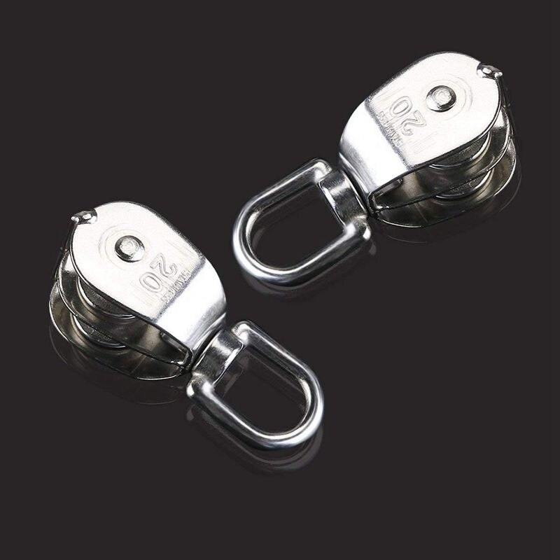 Double Pulley Block 2pcs Stainless Steel 304 Double Swivel Pulley Block