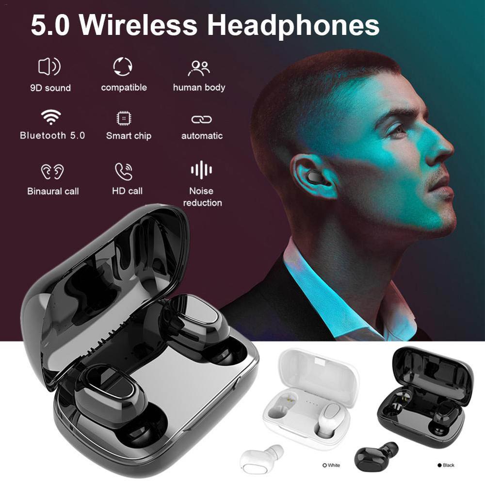 L21TWS Bluetooth 5.0 Koptelefoon Oordopjes Draadloze Case Hoofdtelefoon Headsets Dual Oordopjes Bass Sound Voor Alle Smart Phone Android Ios