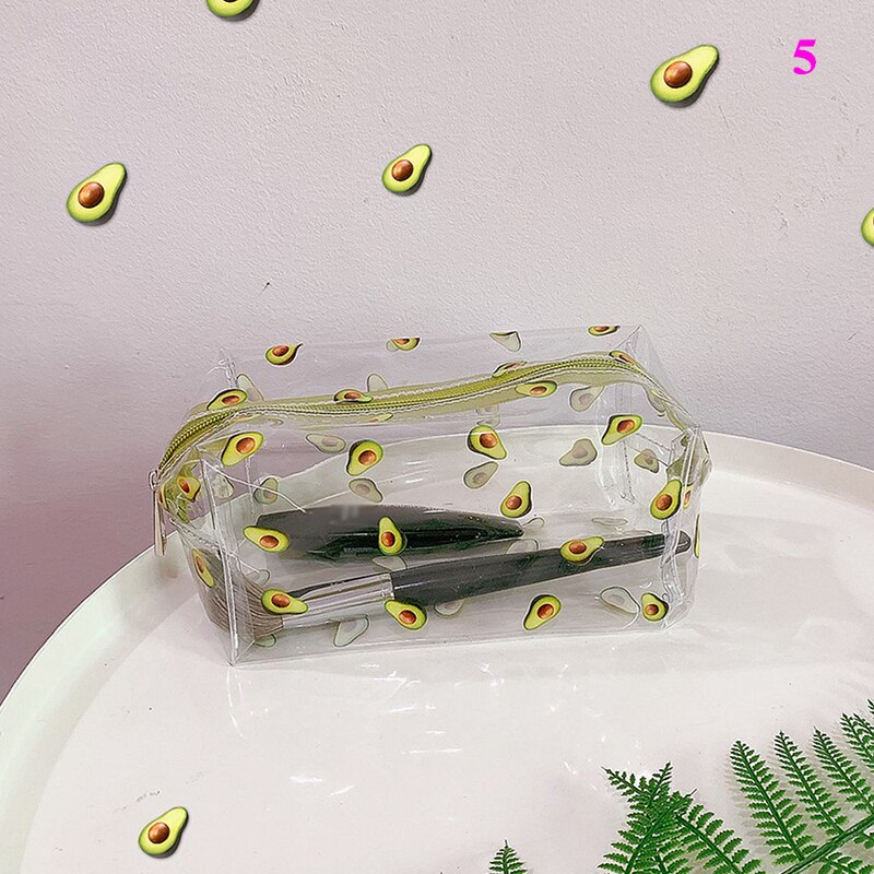 Leuke Fruit Bloem Make-Up Tas Waterdicht Transparant Pvc Rits Make-Up Tas Reizen Toilettas Make Pouch Clear Bag Organizer: 5