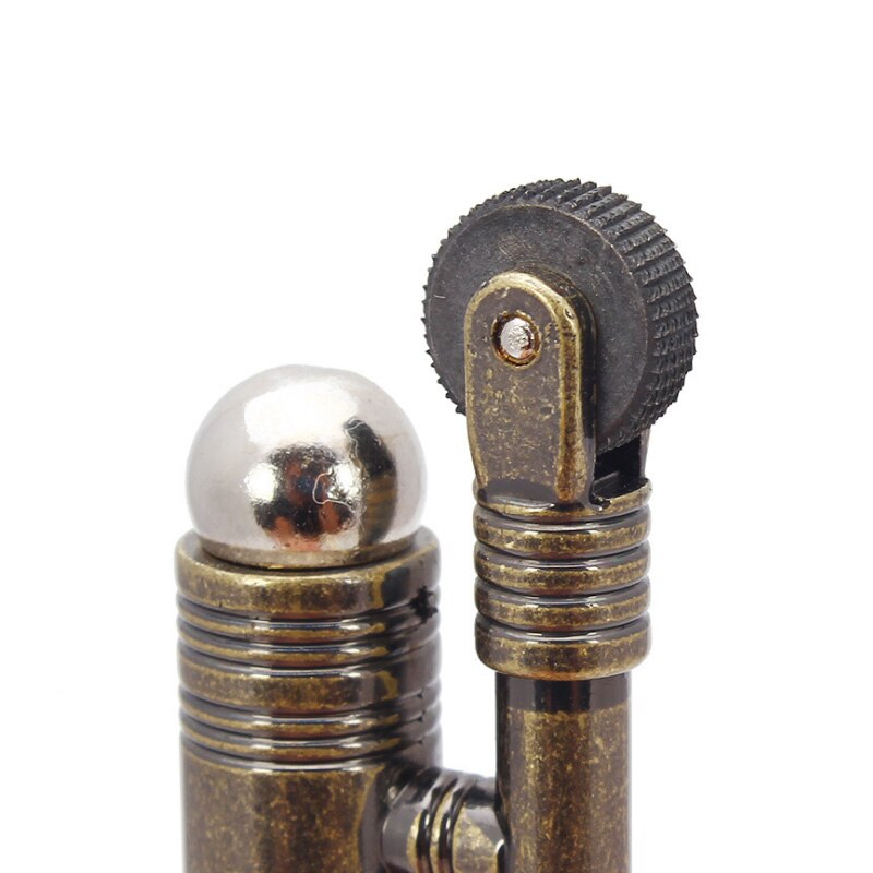 Briquet à flamme métallique rétro , vieux Kerosene avec corde en coton, nouveauté Gadget militaire