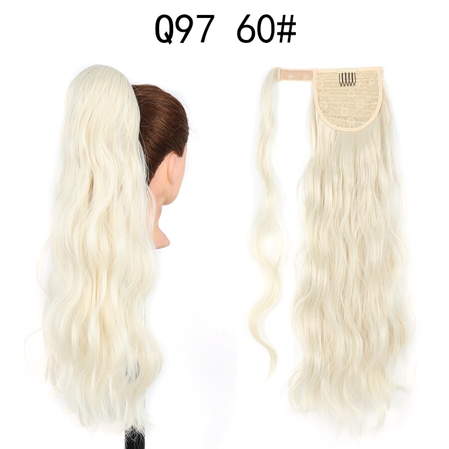 Hairpiece włosy w koński ogon rozszerzenie fałszywy ogon napowietrzny Natual faliste warkocze sznurek koński ogon z klipsami w syntetycznym: Q97-60