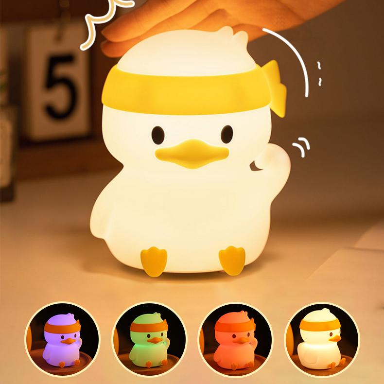 Luz nocturna, lámpara de silicona con forma de Animal, recargable por USB, luz suave y cálida, decoración de cabecera de habitación: LIGHT BLUE