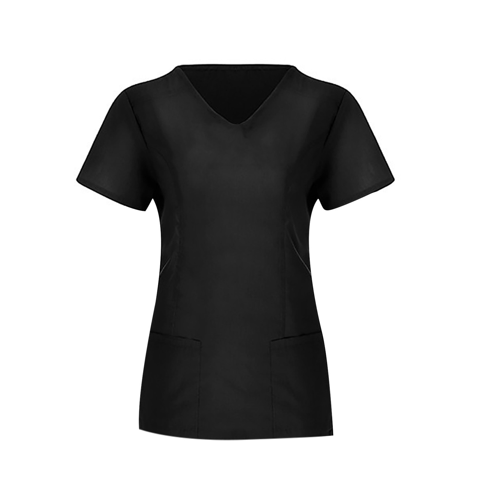 Women Nurse Uniform Short Sleeve V-neck Tops Working Uniform Solid Pocket Summer Women Blouse Uniforme Enfermera Mujer
