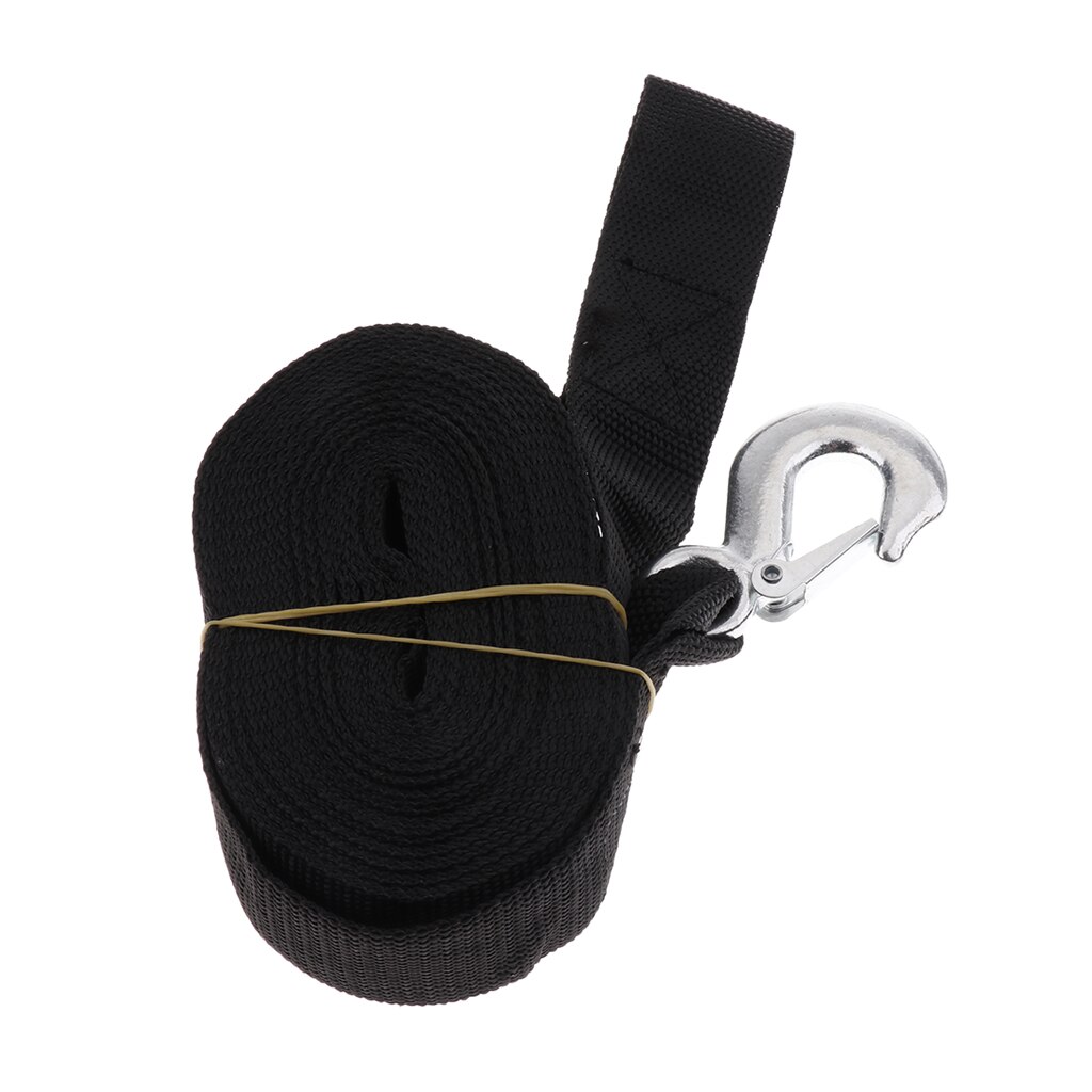 Seilwinden-Gurt Mit Haken - Polyester, In 6m/8m/10m Länge, Für Abschleppen, Boote & Anhänger