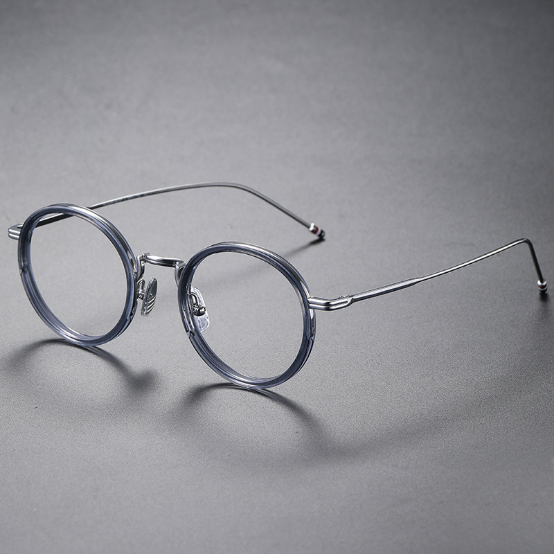 Marcos de gafas redondas Retro para hombre y mujer, lentes de lectura de acetato de titanio puro para miopía, de , Thom TBX906