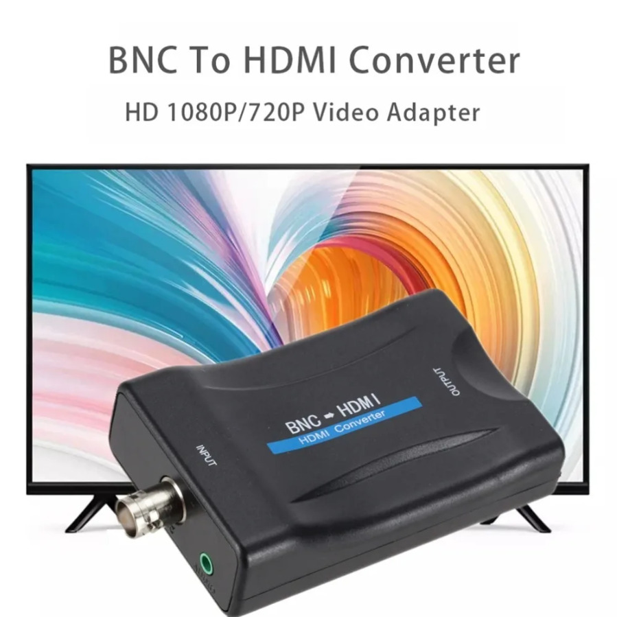 Adaptador conversor compatível bnc para hdmi, fêmea cvbs bnc hd coaxial 1080p saída hdcp gancho câmera de segurança dvrs vigilância
