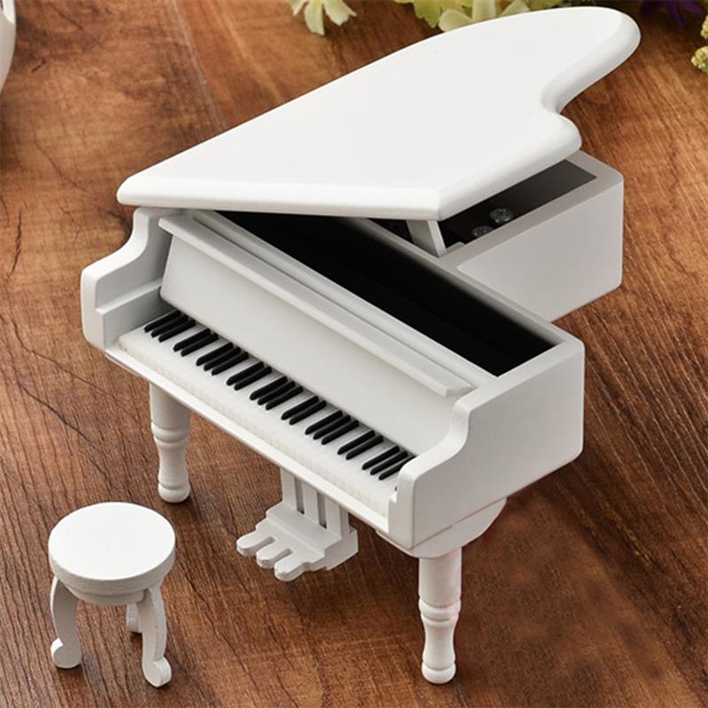 Boîte à musique en forme de Piano de Simulation en bois triangulaire exquise avec une bonne sonore, petite décoration de bureau