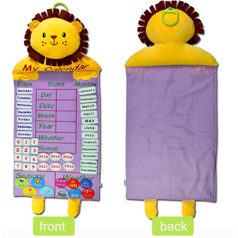 Kids Calendar Fabric Toy Time Learning Weather Seasons Early Educational Hanging Calendars Calendrier Educatif Toys for Children
