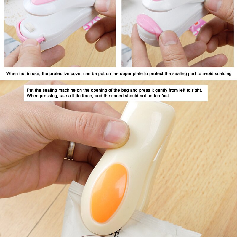 Hand Press Sealing Machine Bag Sealer Portable Mini Sealing for Household Food Bag Stapler Plastic Bag Sealing Machine H-best