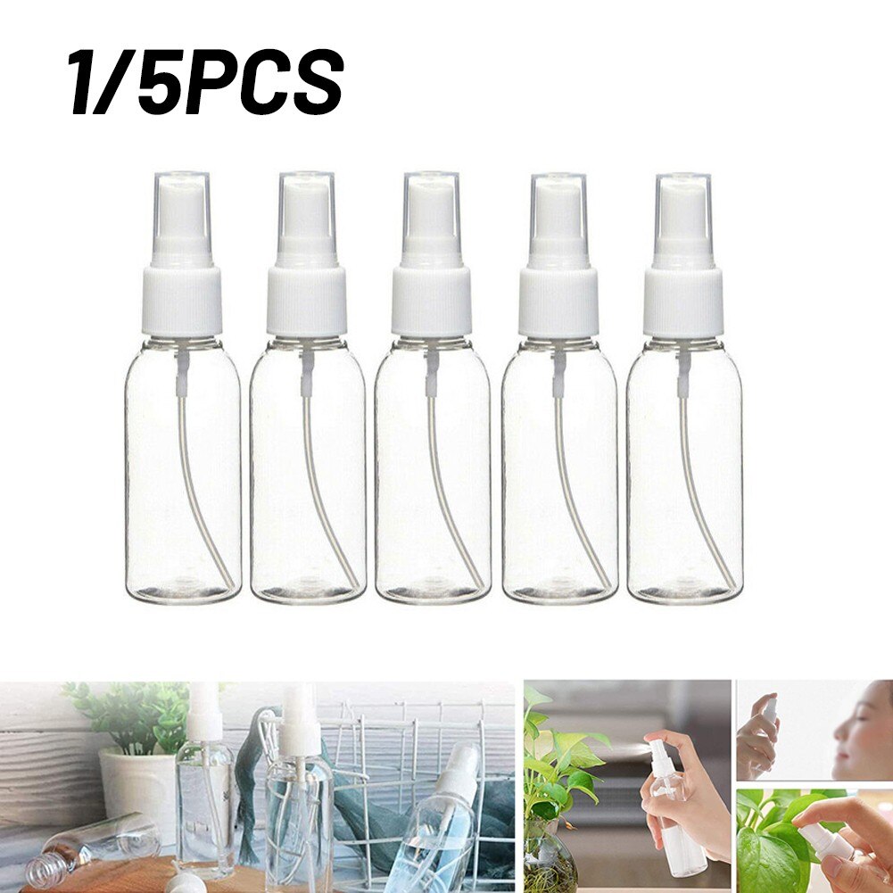 Pump 1/5pcs Refillable Atomiser Transparent Travel 50ml Clear Cosmetic