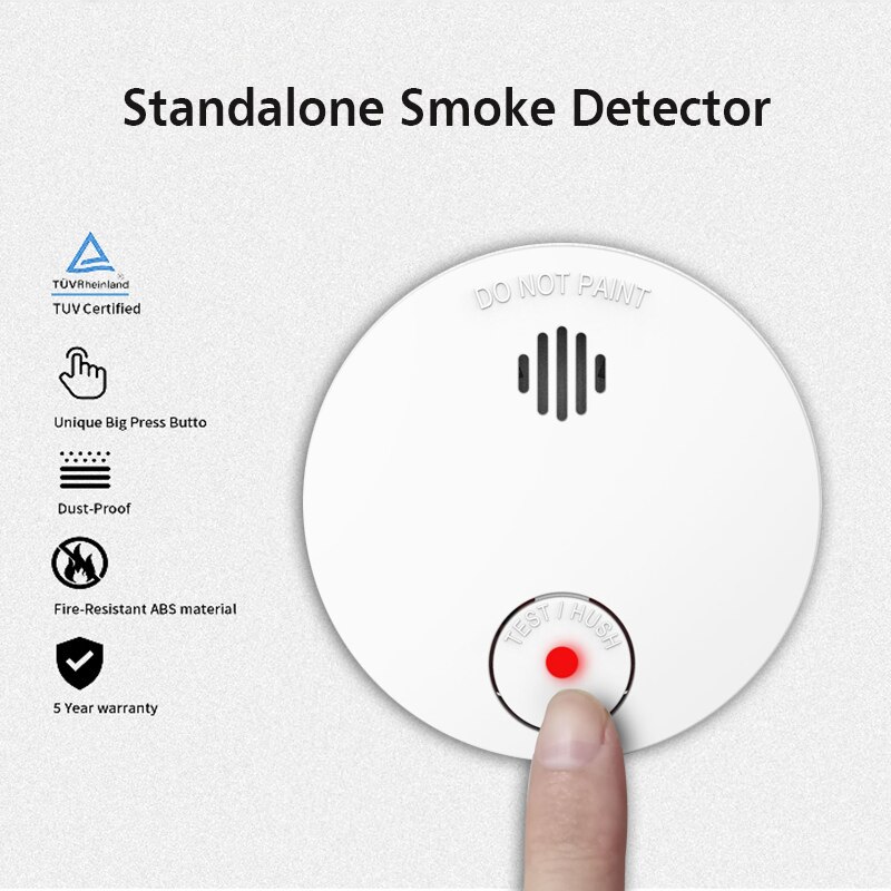 Mini independent Smoke Detector sensor Simple Standalone Smoke Alarm for Home,Fire Equipment Safety Products, Easy Install