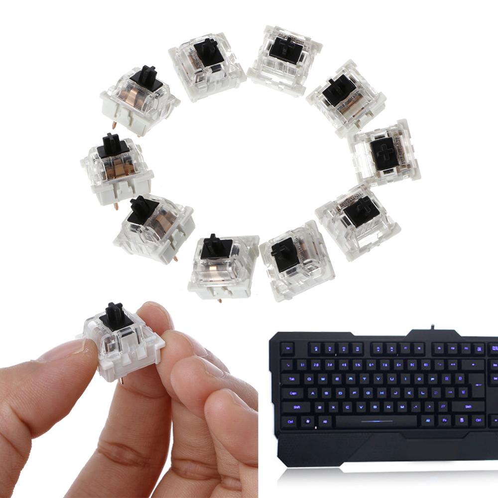 10Pcs 3 Pin Mechanical Keyboard Switch Black Replacement For Cherry MX