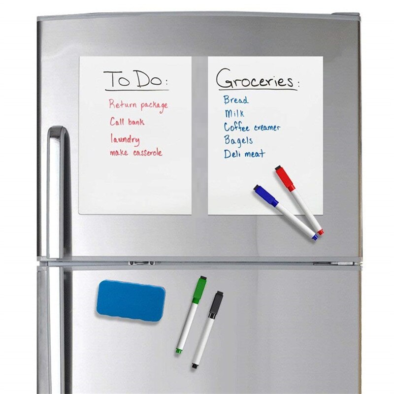 A5 Magnetic Kitchen Whiteboard Fridge Magnets Dry Wipe White Board Marker Writing Record Message Board Remind Memo Pad Kid