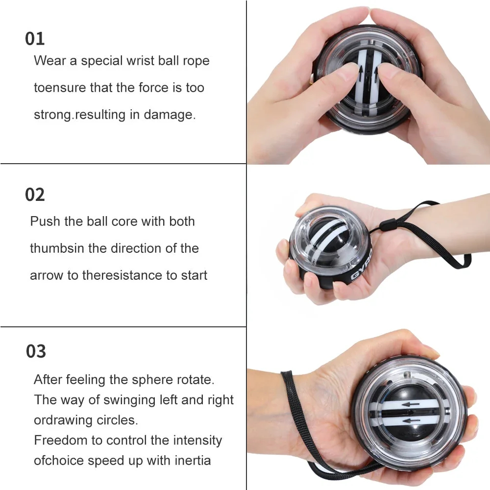 Wrist Power Ball Selbsthebender Griffball Handgelenk Gyro Ball Krafttrainer Unterarmtrainer Stärkt die Arm- und Fingermuskulatur