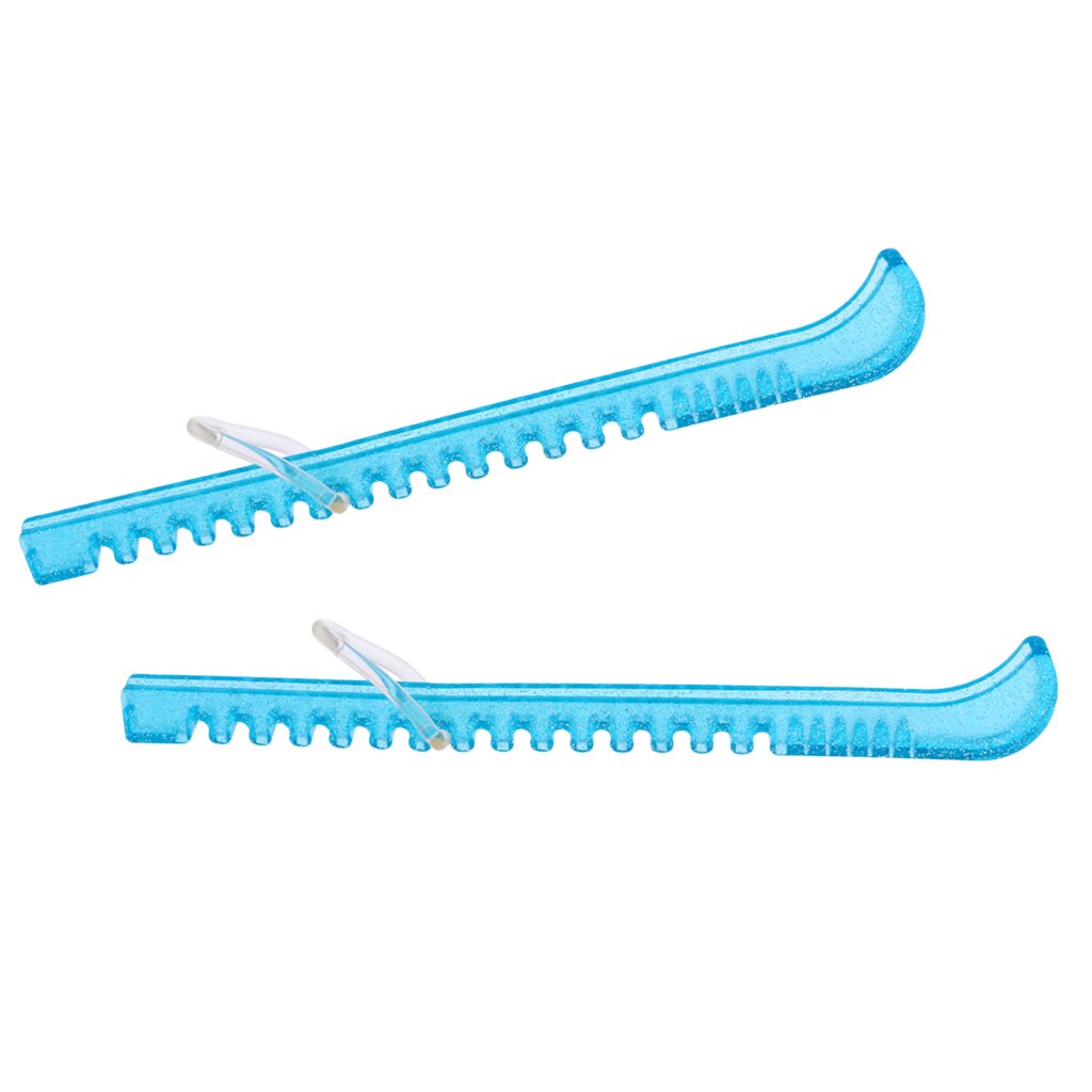 2 Stuks 32Cm Zacht Plastic Ijshockey Figuur Skate Blade Guard Cover Protector Accessoires Voor Vrouwen Mannen Jeugd Kids: Blue 1
