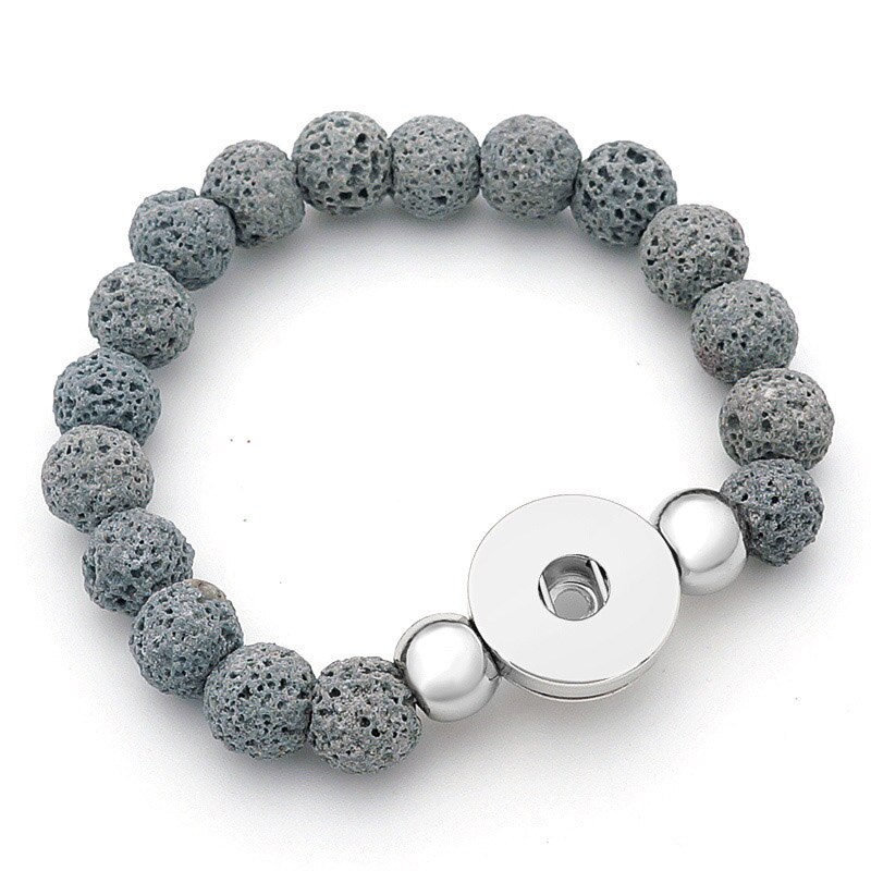 Beauty Vulkanische Steen Kralen Charm Snap Armband Kleurrijke Fit 18Mm Snap Knoppen Sieraden AB0060