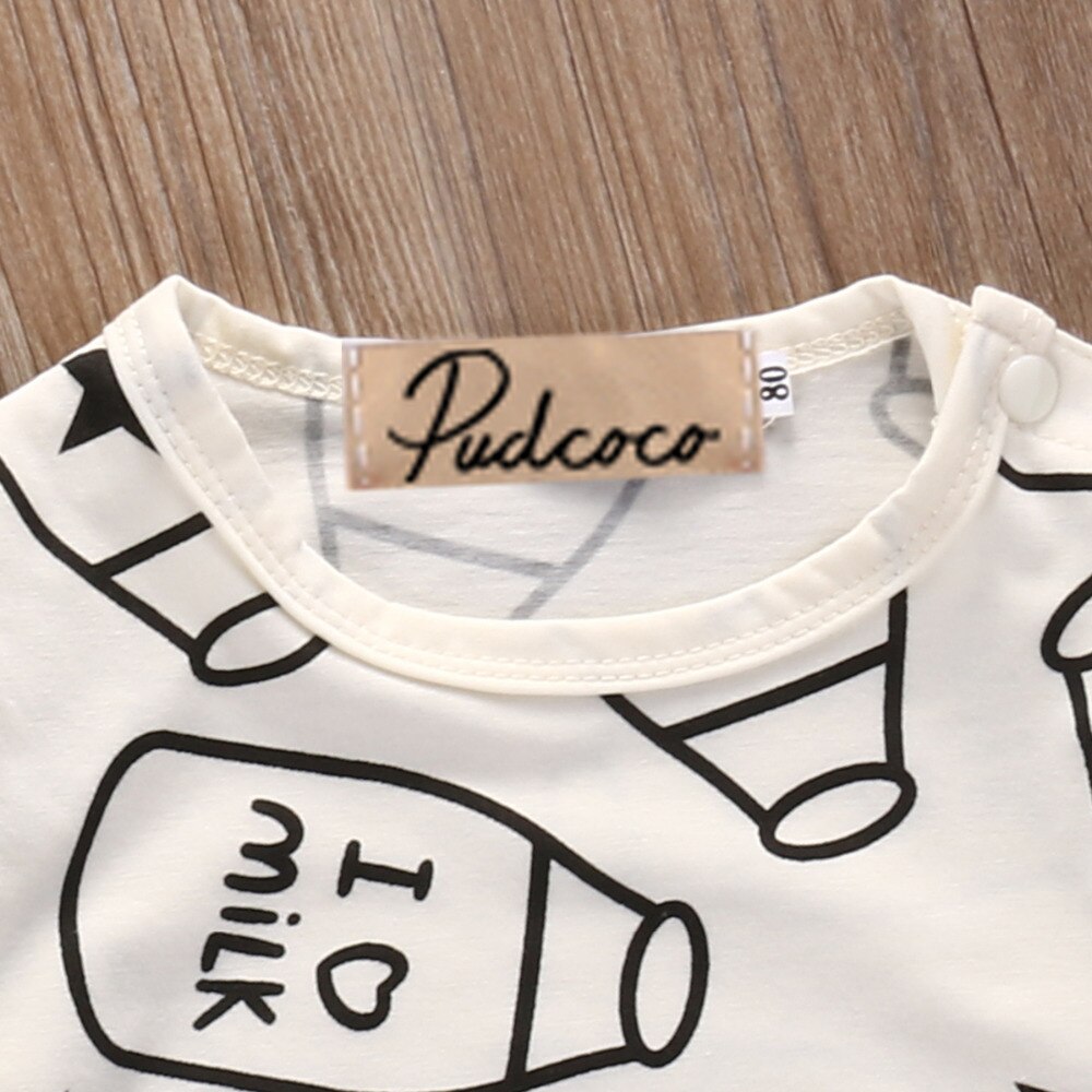 Nowonarodzone dzieci niemowlę chłopiec dziewczyny niemowlę z długim rękawem butelka mleka romper kombinezon ubrania strój 0-12M