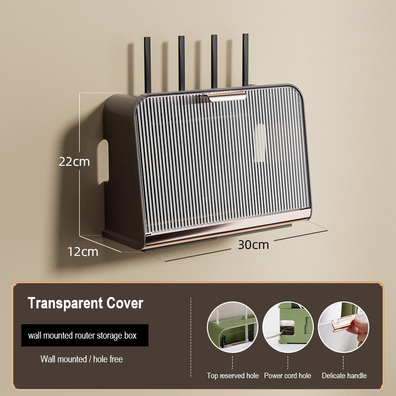 Estante para enrutador Wifi inalámbrico, caja de almacenamiento para colgar en la pared, soporte de alimentación para cables, organizador, tablero de enchufe, caja de almacenamiento: Multicolor