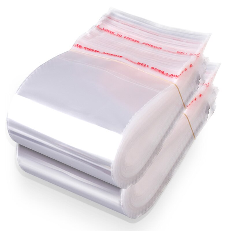 100Pcs Transparante Plastic Zakken Afdichting Transparante Tassen Sieraden Snoep Verpakking Pouches Cookie Verpakking Zelfklevende Zakken