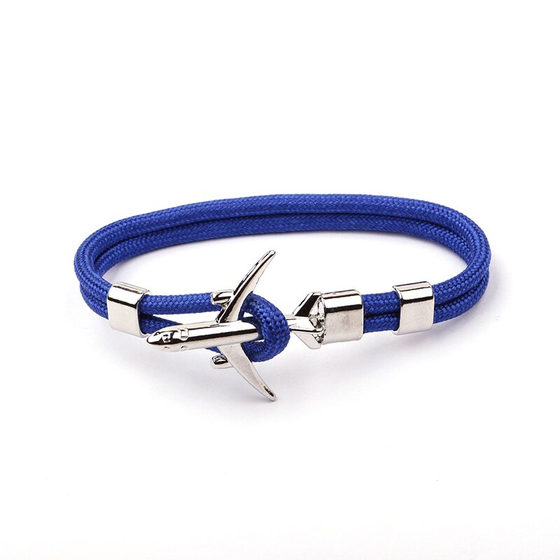 NIUYITID samolot charm kotwica mężczyzn bransoletki kobiet lotnisko moda Rope Chain Paracord lotnictwa życia biżuteria Pulseras Hombres: A2