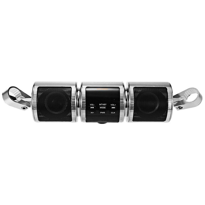 Motorcycle USB Bluetooth Stereo Speakers MP3 o Radio Sound System Handlebar Hi-Fi Player Supports USB/TF Card/AUX Interface: Default Title