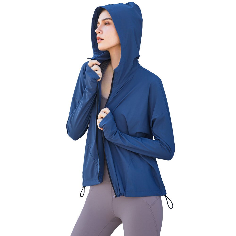 Vrouwen Running Zipper Hooded Jassen Slim Fit Sport Lange Mouwen Jassen Fitness Yoga Workout Training Oefening Jassen
