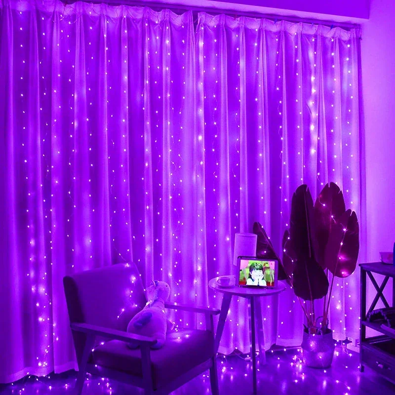 Led Gordijn String Lights Slinger Festival Kerst Decoratie Usb Afstandsbediening Bruiloft Sprookjesachtige Verlichting Voor Slaapkamer Huis: L / Licht Groen