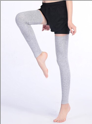 Newly Women Winter Warm Solid Leg Warmers Wool Knitting High Knee Socks Autumn Ruffle Trim Leg Warmers Boot Topper Socks: Gray