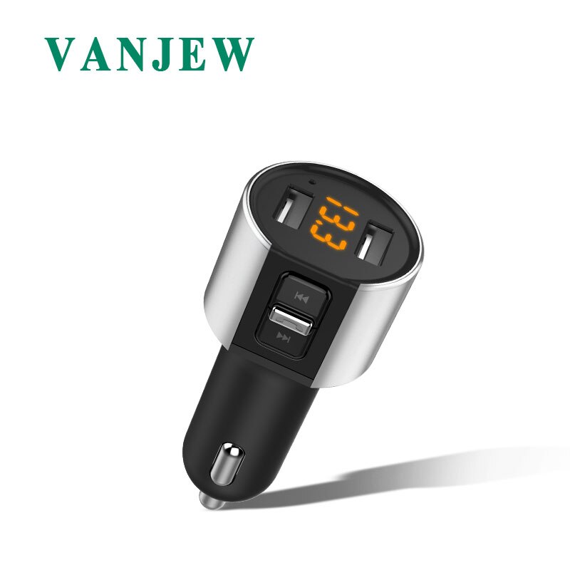 Vanjew C26S Auto Bluetooth Fm-zender 5V/ 3.4A Dual Usb-poorten Lader U-Disk MP3 Speler Zender auto Handsfree Bellen