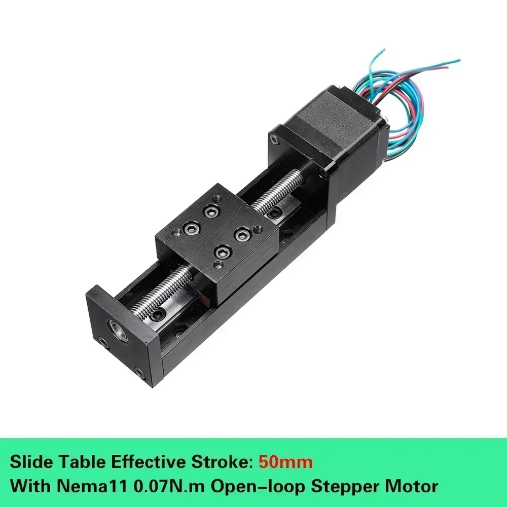 Motorized Slide Table T-type Linear Guide Rail Stage Mini Sliding Table Motor Drive Kit Electric Linear Module Z Axis 50-300mm: Brown / 550mm