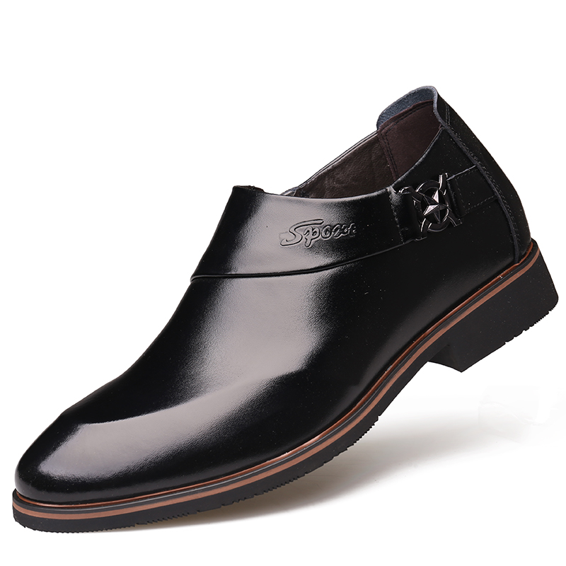 Goxpacer business sko mænd bryllup sko vintage metal spænde læder flats sko pu åndbar