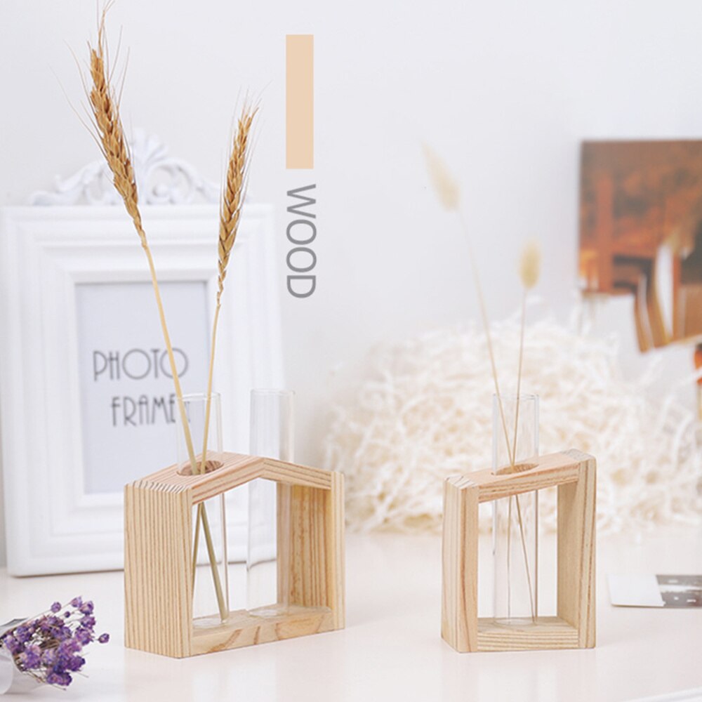 Glass Tube Vase Desktop Decoration Flower Arragement Flower Tube Table Ornament Biege (Single Tubes)