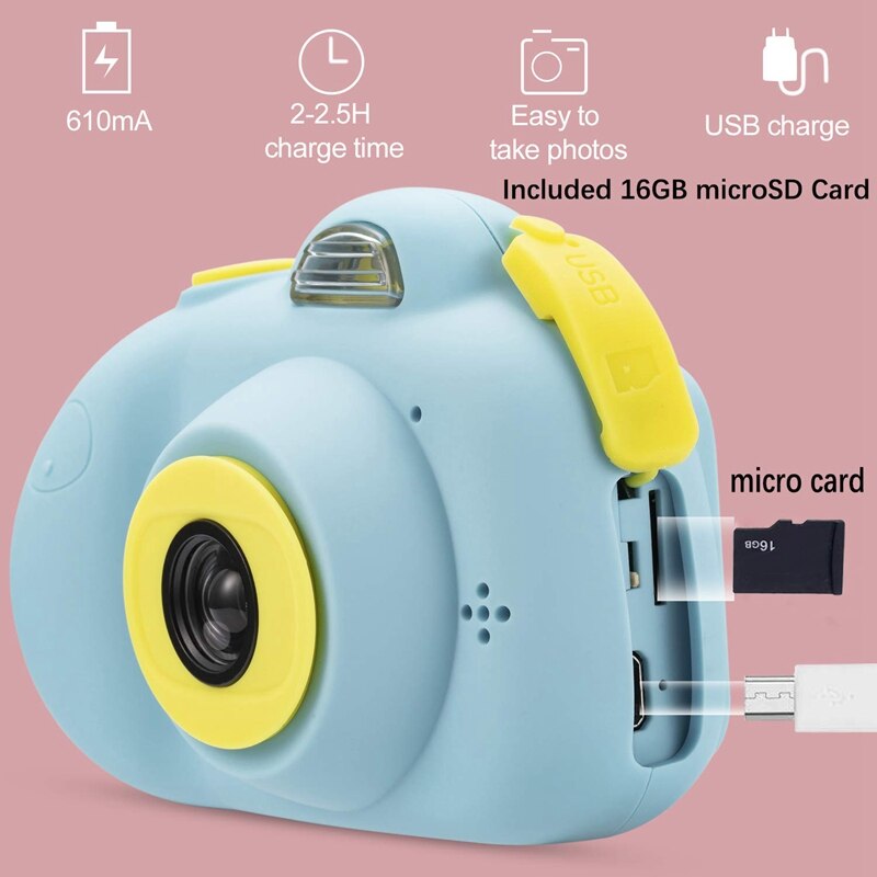 Camera Full Hd 1080P Portable Digital Camcorder 2 Inch Lcd Display Children Family Travel Photo Use Children Birthday Min