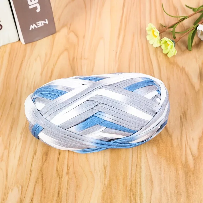 Katoen platte draad DIY T-shirt garen haak snoep kleuren naaien & breien benodigdheden materialen voor tas pantoffels sandalen handgemaakt: Paars