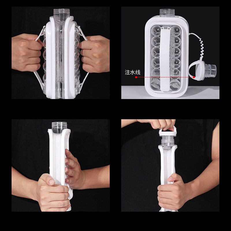 2 In 1 Draagbare Ice Ball Maker Ice Bal Maken Mould Ice Fles Ice Cube Zak Diy Ijshockey Ketel voor Bar Keuken Outdoor Tool