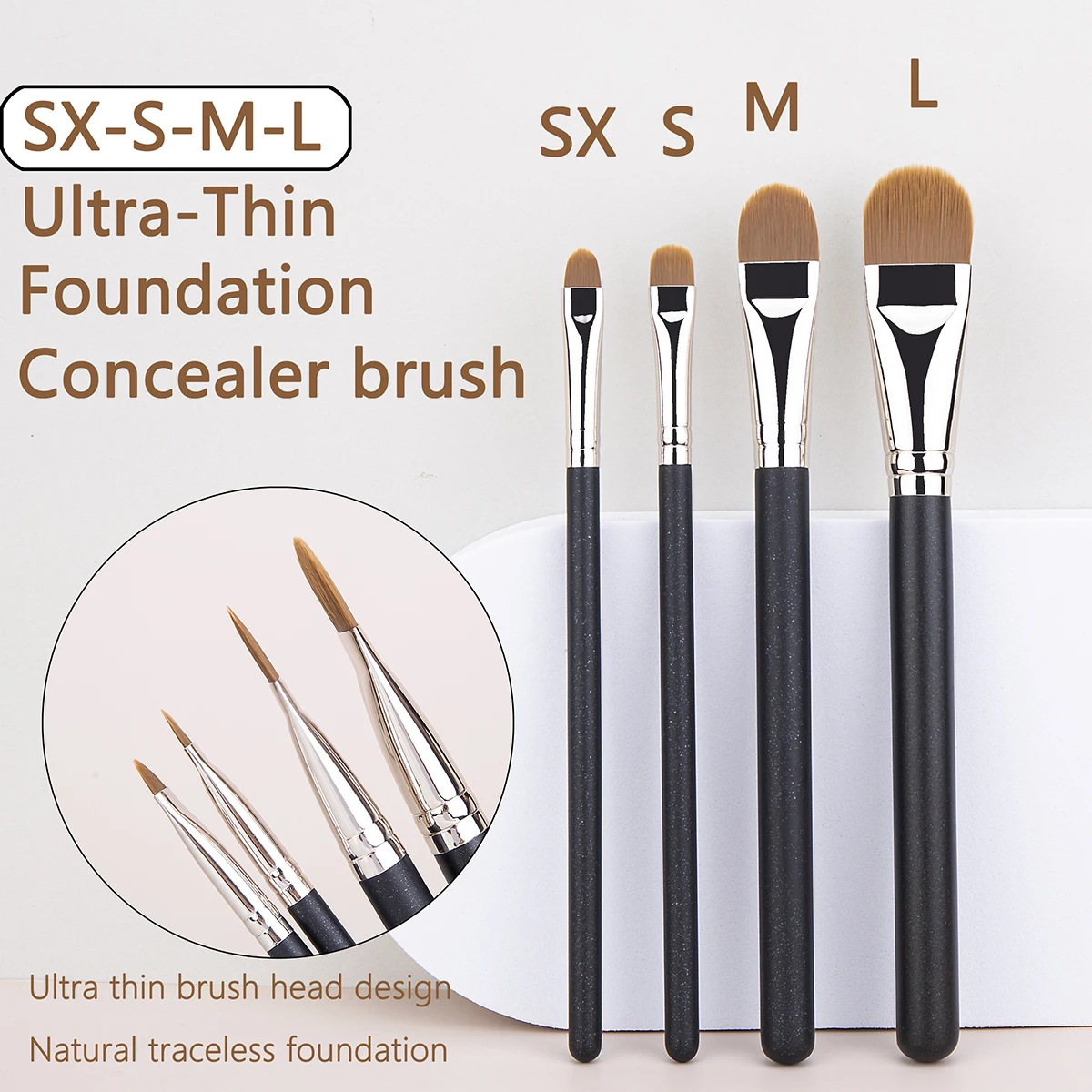 212 cepillo plano para cejas, pinceles de maquillaje para cejas ultrafinos, delineador plano, delineador de ojos fino, herramienta de cepillo de belleza para contorno de cejas: Castaño