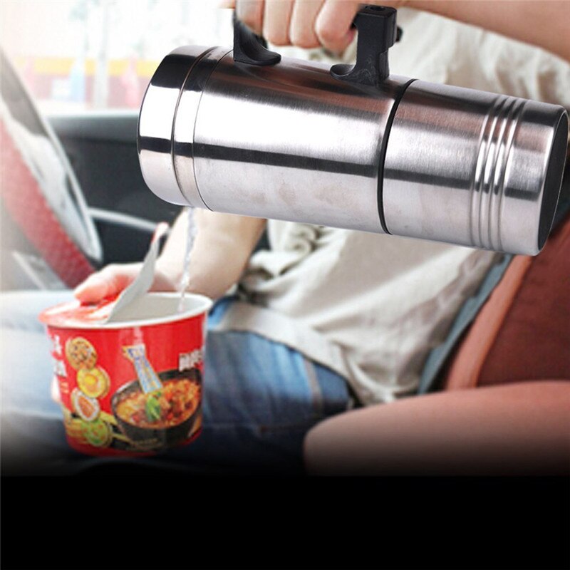 Voiture en acier inoxydable 24v voyage taille électrique café lait thé eau tasse bouilloires tasses à boire réchauffeur Thermos pour voiture