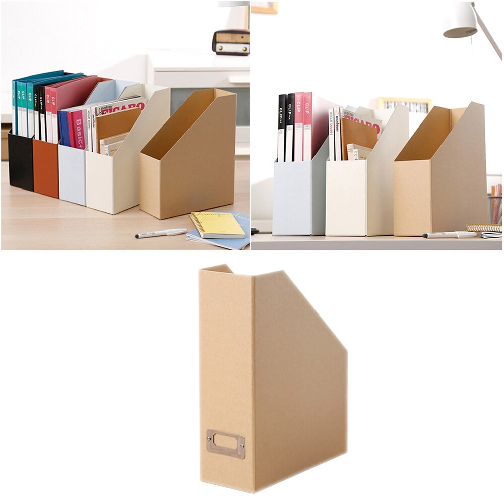 1pc Magazine archivador organizador de escritorio Kraft soporte de archivos en papel archivador de documentos de archivo caja de suministros de oficina