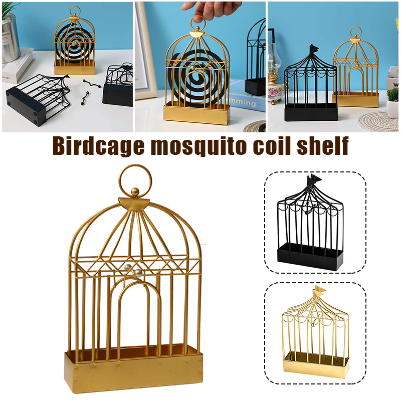 Portable Mosquito Coil Holder Retro Iron Mosquito Coil &amp; Incense Burners Metal Frame for Home Outdoor Patio UD88