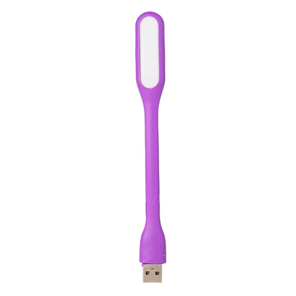 Draagbare Mini USB LED Flexbiable Nachtlampje Super Heldere Boek Licht Leeslamp Voor Power Bank PC Laptop Notebook: Paars