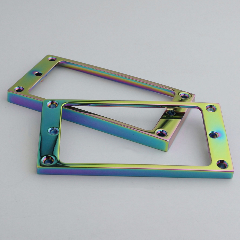 Juego de anillos de montaje para pastilla Humbucker de Metal plano inferior, reemplazo de marco de cubierta de pastillas de puente y cuello Compatible con guitarra: Morado