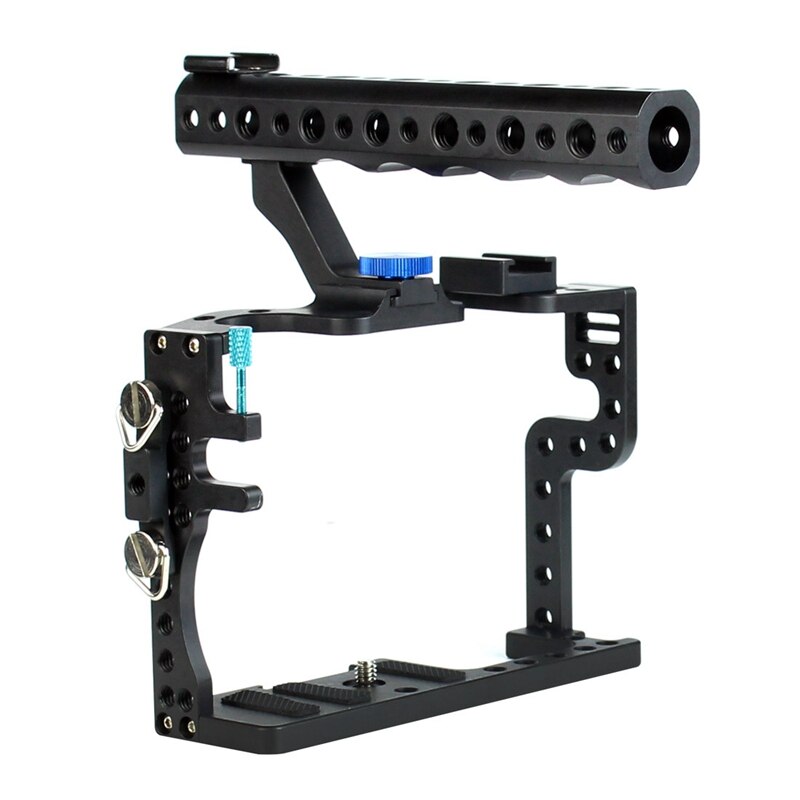 Camera kooi stabilisator, aluminiumlegering camera video kooi voor panasonic lumix  gh3/gh4 met bovenste handvat