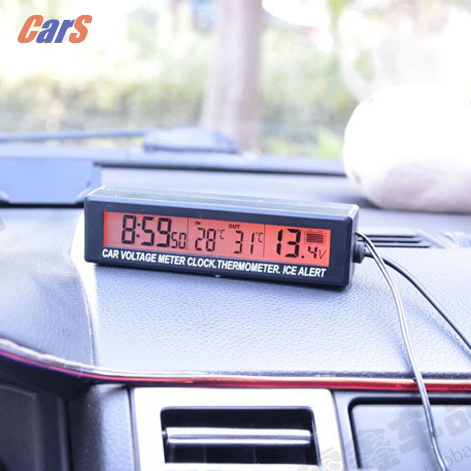 Voltmetro Digitale LED Per Auto 3 In 1 12/24 V + Termometro Voltmetro Digitale LED Per Auto 3 In 1 12/24 V + Termometro