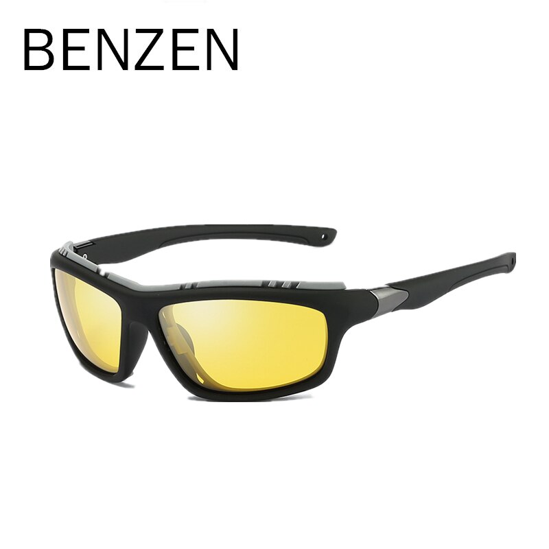 Gafas de sol polarizadas BENZEN para hombre, Gafas de sol militares, Gafas de sol deportivas para conducir, Gafas de sol tácticas para hombres, Gafas de sol para pescar UV400: GUN YELLOW