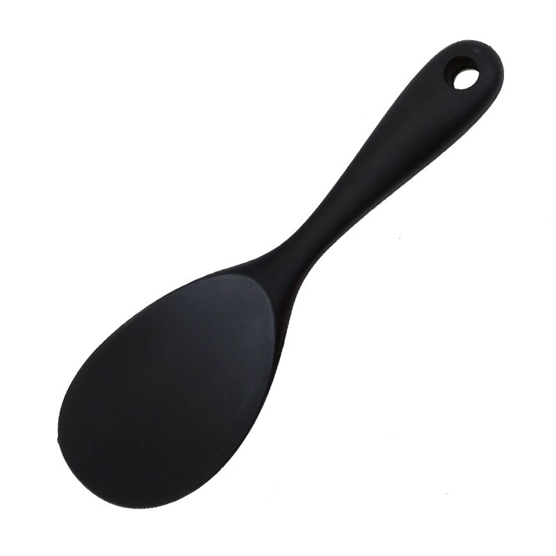 Cuchara de arroz de silicona ecológica de , paleta creativa, cuchara de servicio de comida de papa, antiadherente, resistente al calor: black