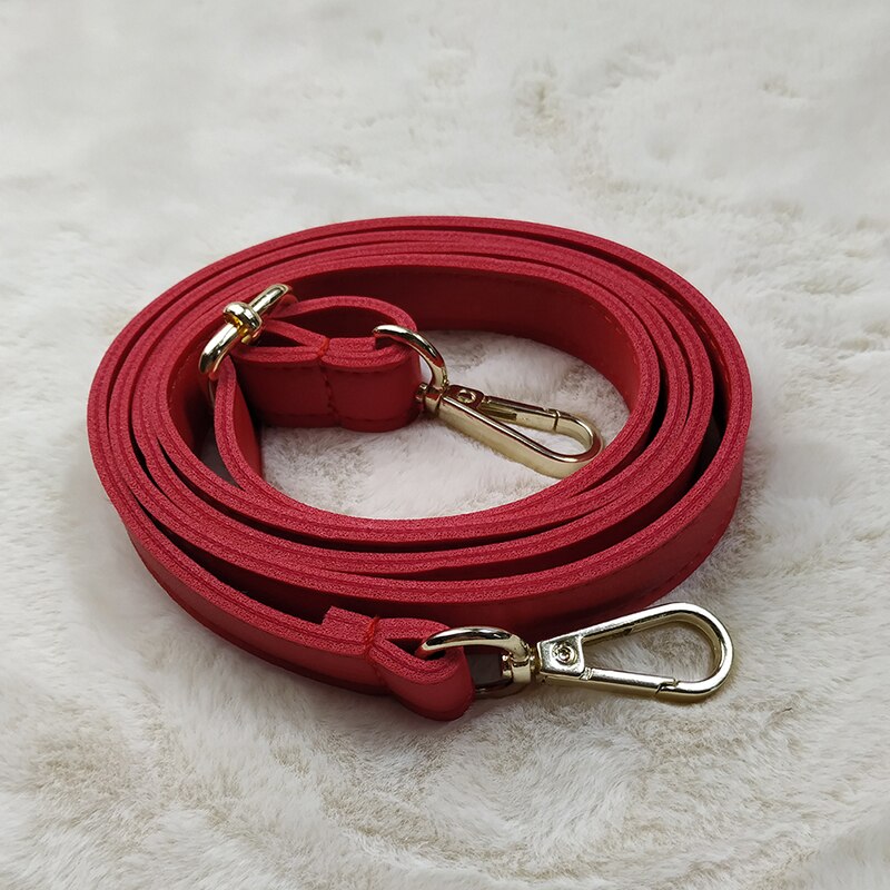 Bolso de hombro tipo bandolera para mujer, de PU, 1 Uds., Correa con asa, Color sólido, DIY, para bolso, cinturones, botón de Metal, accesorios de correa: Rojo