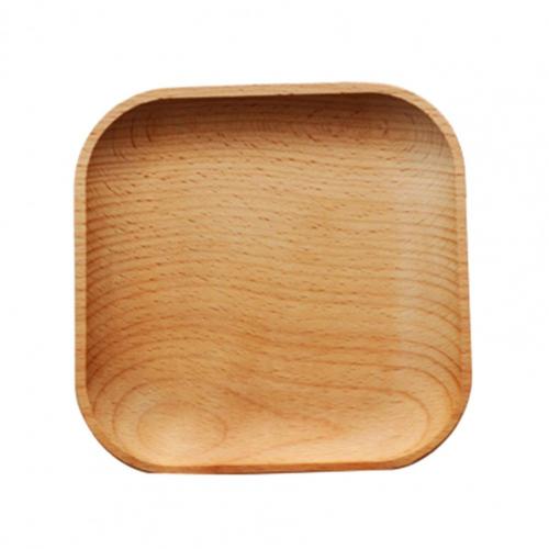Wood Serving Plate, Wood Square & Round Serving Tray, Fruit Dessert Cake Snack Candy Platter Wooden Bowls Plate Tableware: Square