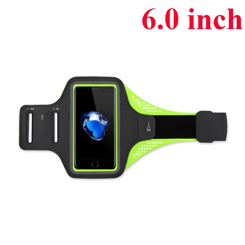 Funda deportiva resistente al agua para iPhone 6, 7, 8 X, Huawei, Universal, para correr: Green  6.0inch