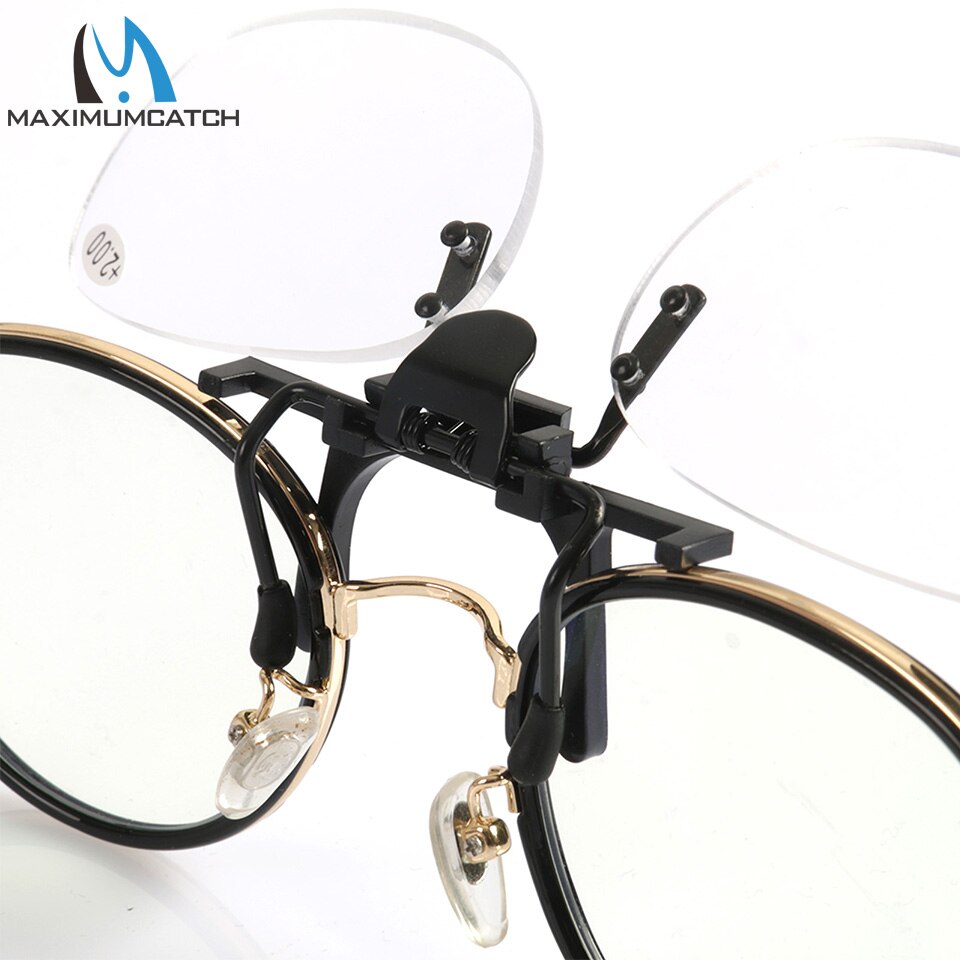 Maximumcatch Clip on Presbyopic Magnifying Glasses +1.5+2.0+2.5 Rimless Portable lens Reading fishing Glasses