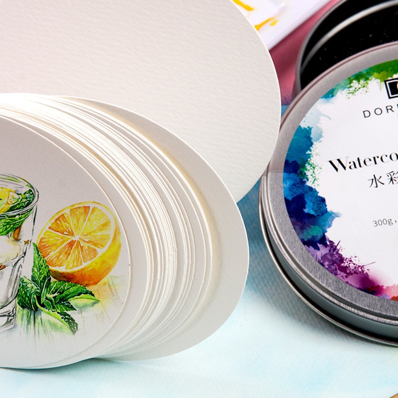 Round Watercolor Paper Pad 300g/m2 Thicker Papel Acuarela Transfer Watercolour Aquarel Paper Block Art Supplies Stationery